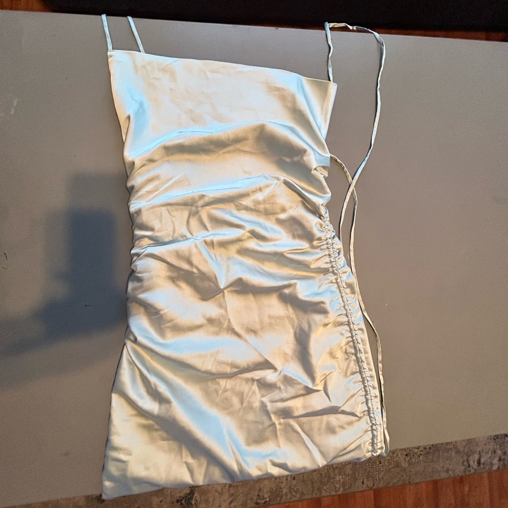 Elegant light blue Satin Dress